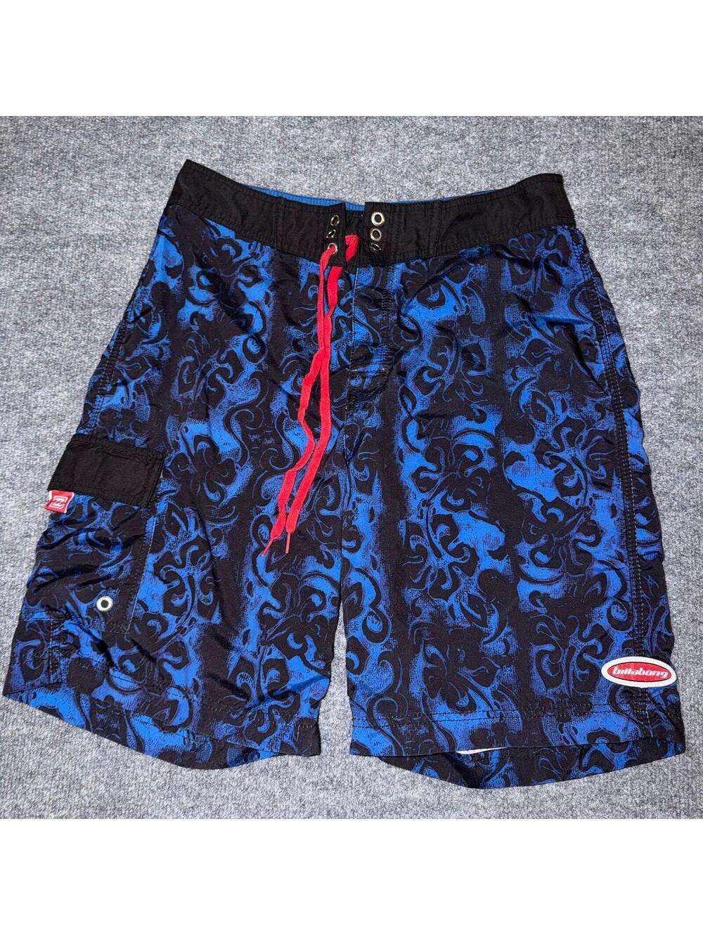 Billabong Blue Surf Board Shorts Mens SM VTG Y2K 90s Rare